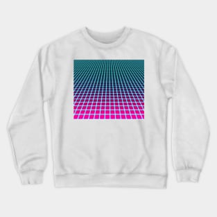 Vaporwave Ombre Grid Pattern Crewneck Sweatshirt